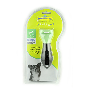 FURminator New Long Hair Deshedding Tool 1.25" Light Green for Toy Dogs