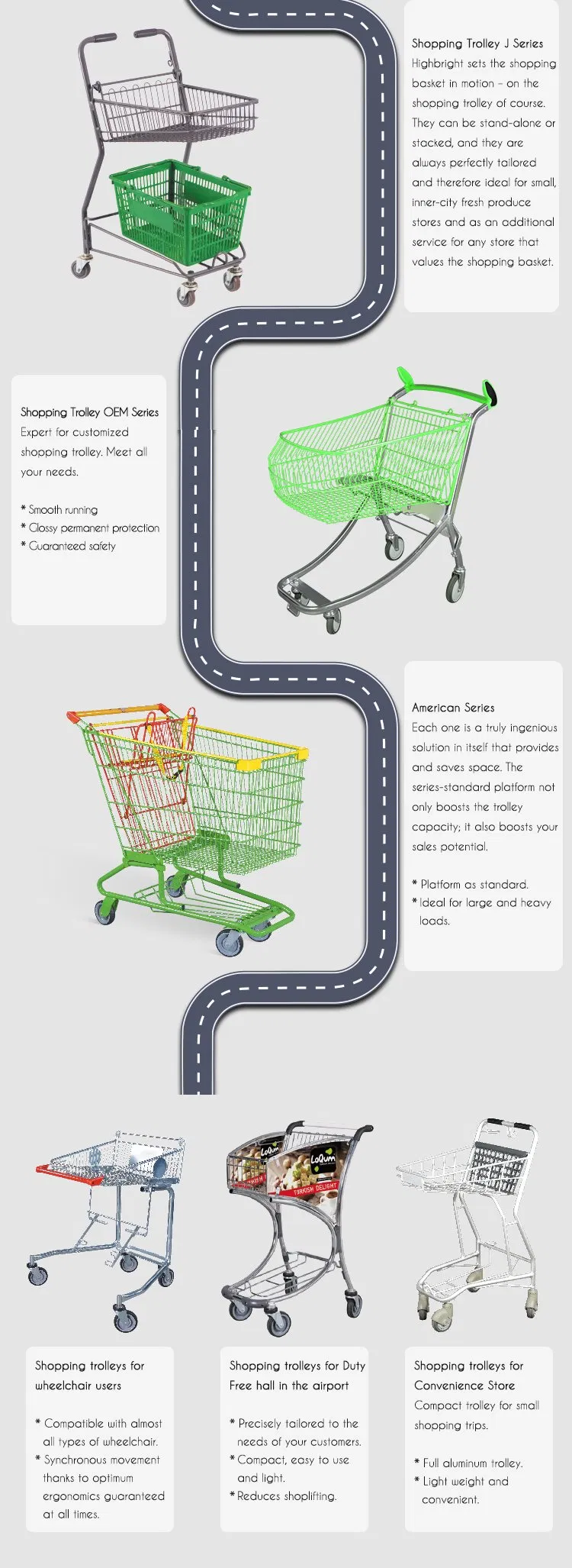 Asian Type Supermarket Shopping Trolley