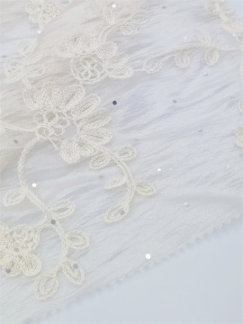 100 Polyester Crepe Embroidery Sequin Fashion Fabrics