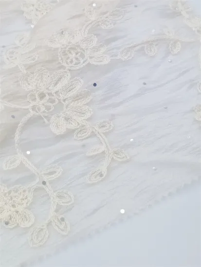 100 Polyester Crepe Embroidery Sequin Fashion Fabrics