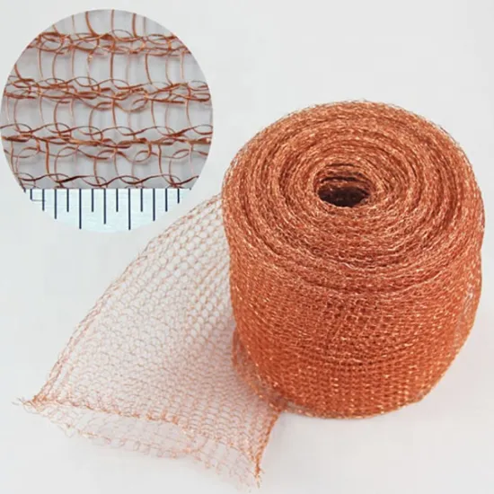 Red Copper Knitted Wire Mesh Mouse Hole Filter for Garden and House