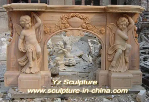 Pink Marble Fireplace Surround