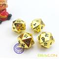 Juego de 4 metales dorados de lujo dorado de 20 lados Dados D20 Metales de oro poliédrico