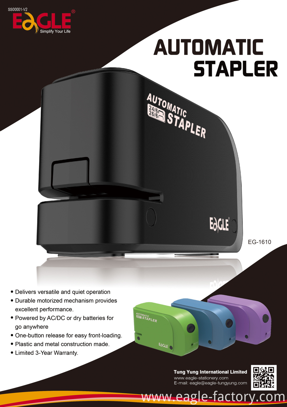 Automatic Stapler Eagle New Product for Electric Stationery China