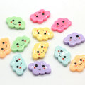 100 cái đầy màu sắc Kawaii nhựa phẳng trở lại đám mây với khuôn mặt cười Cabochons nhựa tự làm cho phụ kiện làm thủ công