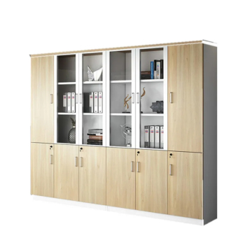 Modern Wood Office Storage Cabinet - High Locker Cupboard for Executives