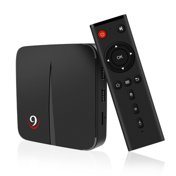 Smart HDTV Android TV Box con wifi a doppia banda, configurazione 4K, Android 9.1, controllo vocale e aggiornamento OTA