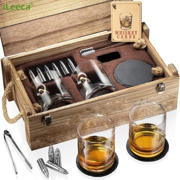 Hadiah Batu Whiskey yang Dibuat dengan tangan dengan kiub ais keluli tahan karat