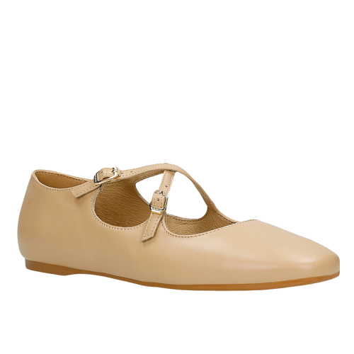 Soft Leather Mary Jane Flat Sandals for Women