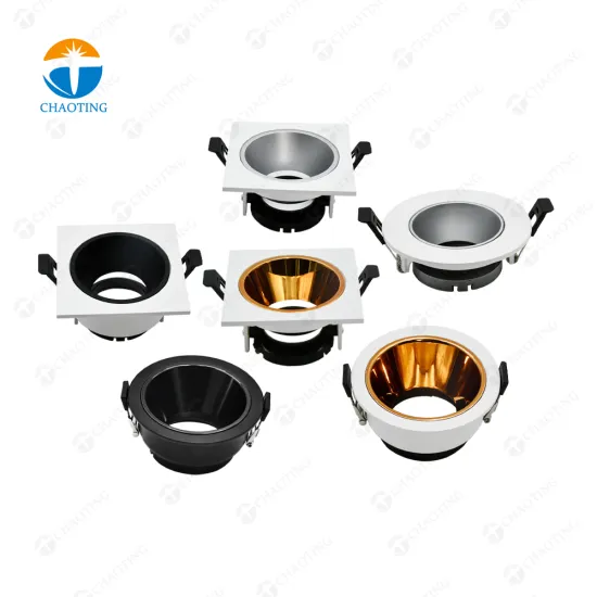 Replaceable Gold Black Lamp Cup Ceiling MR16 Downlight Spotlight Housing Square Round GU10 Spot Down Light Fixture