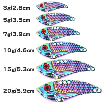 XUHANG BZV06 Zinc Fish Metal Vibe Fishing Lure with BKK Treble Hook