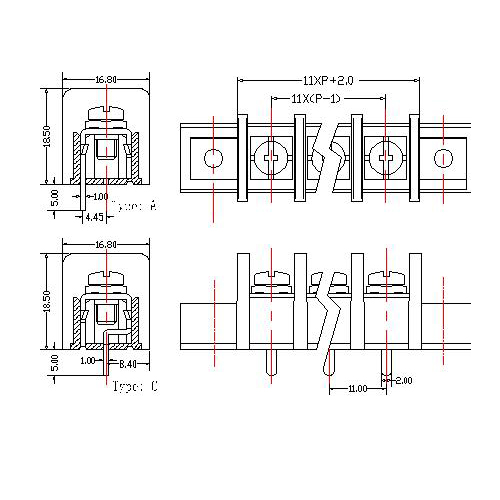 AT865-11.0XXXX-ACW Barrier Terminal Block Pitch11.0mm 