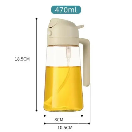 Kitchen Barbecue Olive Oil Sauce Vinegar Dispenser Spray Bottle 470ml 2-in-1