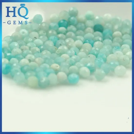 Wholesale Machine Cut Faceted Beads Amazonite Natural Gemstones