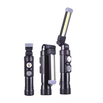 Portable COB SOS Red Warning Flashlight with Magnetic Base and USB Rechargeable LED