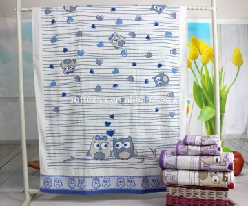 100% cotton 16s printed velvet bath towels