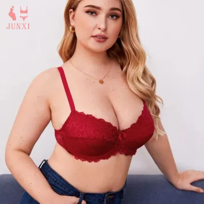 Plus Size Thin Cup French Lace Gather Bra - New Arrival