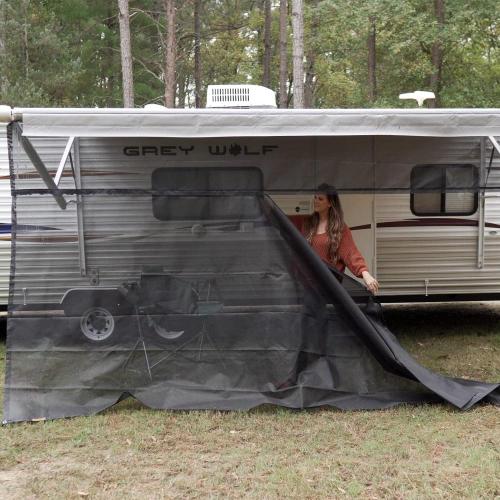 RV Awning UV Blocker Black Mesh Complete Kits