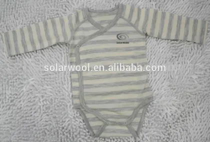 Merino wool Long sleeved Baby onesie