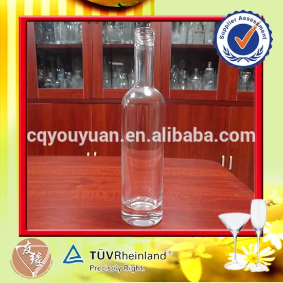 wholesale high flint glass 375ml glass wine bottle with cork