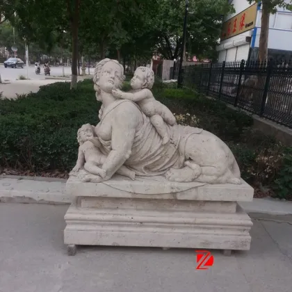 Marble Sphinx with angel