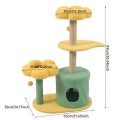 スタイリッシュな猫クライミングツリー木製サイザル麻屋内スクラッチポスト多層アクティビティハウス快適なラウンジプラットフォームカートン
