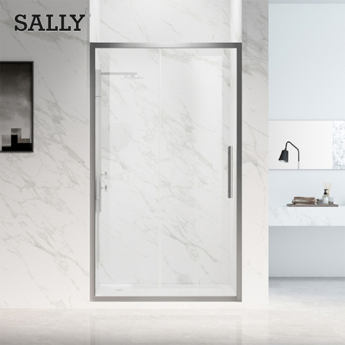 SALLY Bathroom Matt Black Framed Sliding Shower Door