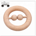 Baby wooden organic beech teething ring baby