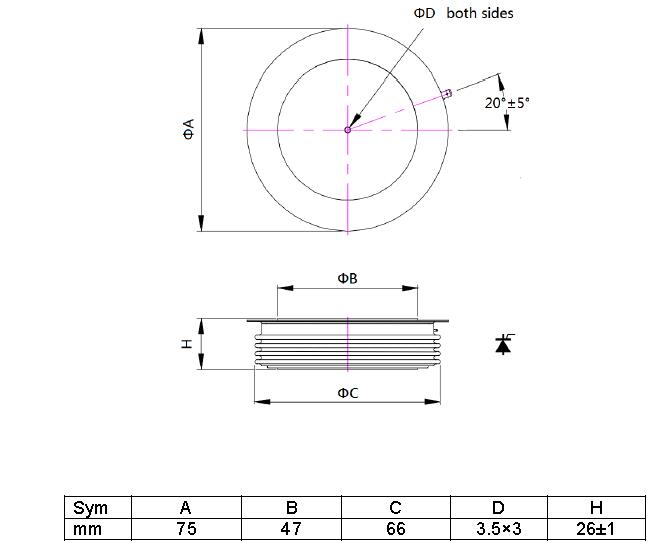 YZPST-KN1000A20-BSTR60133 Asymmetric thyristors(2)