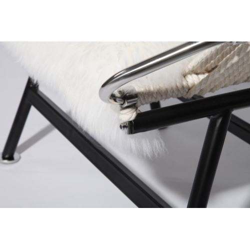 Flag halyard stool with sheepskin