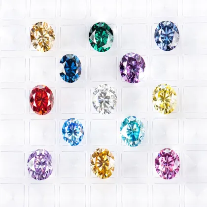 VVS Moissanite Pendant: Custom Deep Sapphire Blue Oval Cut Loose Moissanite