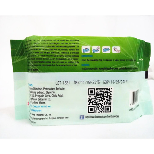 100% Bamboo Fiber Organic Wet Wipes