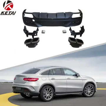 High Quality GLE63 Style Rear Diffuser with Silver Black Tips for BENZ X292 AMG Coupe 2015-2018