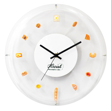 Hicat INS Style Polka Dots Bread Simple Design Non-Ticking Silent 3D Wall Decorative Clock