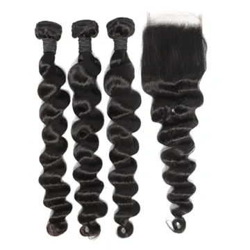 Wholesale Vendors 100%  Human Hair Extension Bundles With HD Lace Frontal Closure Raw Mink Cuticle Aligned Hair Weave Weft
