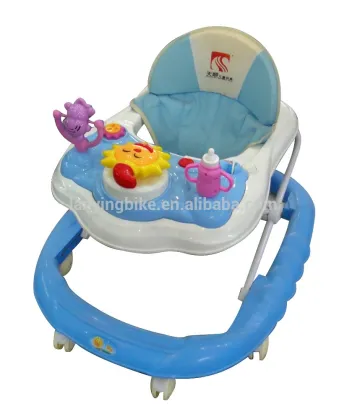 Blue Baby Walker/8 wheels plastic baby walker/baby walker with music