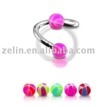 with acrylic ball screw fashion body piercing eyebrow jewelry