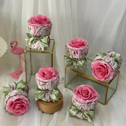 2024 Custom Handmade Dried Preserved Rose Bouquets - Forever Flower Eternal Rose Gift
