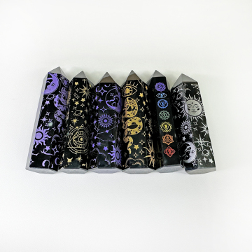 Wholesale High Quality Crystal Stones for Home Decoration - Black Obsidian Moon Tower