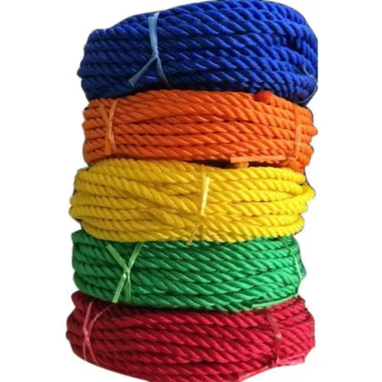 green blue red black 3 strand twisted rope