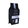 Bolsa de café preto de baixo bloco biodegradável