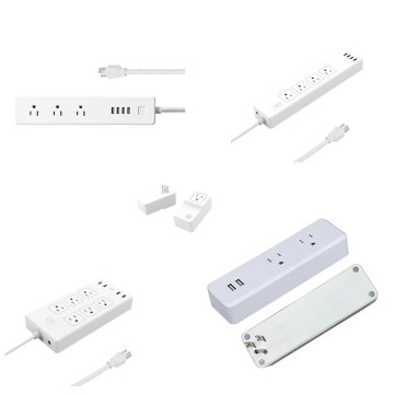 US Plug USB Power Strip con prese Surge Protector 4AC e 4 porte di ricarica rapida USB Power Strip