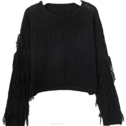 Custom women fringes sleeve sweater