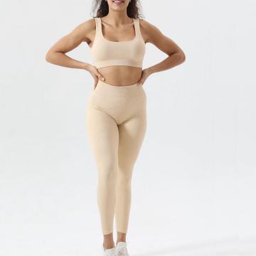 Crop Top Leggings kötött tréningruha