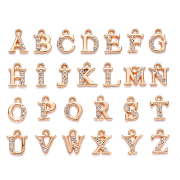 Dangle Letter Charms AZ Alfabeto Letras em inglês Bracelete Charms Joalheria Descobertas de boa qualidade strass charme pingentes