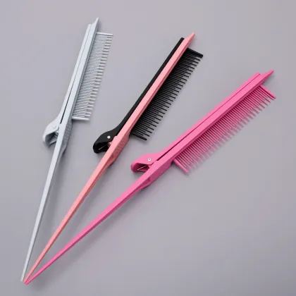 Salon Hair Styling Tools: Straightener Comb, Clip Comb, and Coloring Accessories
