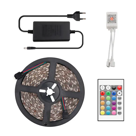 Music Sync 12V RGB LED Strip Light Kit: Flexible, Smart, with Remote Control and USB Interface for Ambient Lighting in Bedrooms, TVs, PCs, and More