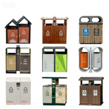 Durable Stainless Steel Double Bin for Outdoor Waste