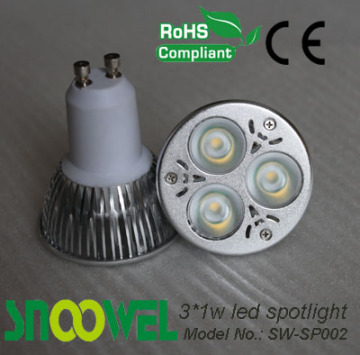 Super Bright 3*1w Gu10 Led Spotlights 