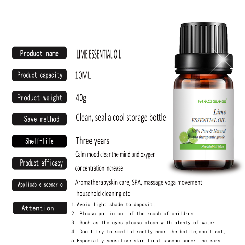 Water Soluble Lime Essential Oil For Skin Massage Hair